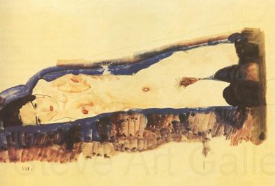 Egon Schiele Reclining Nude with Black Stockings (mk12) Norge oil painting art